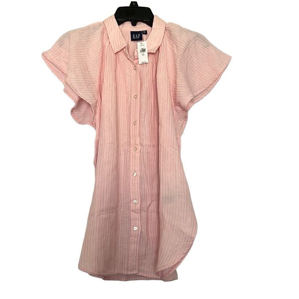 Gap Metallic Striped Pink Blouse Sz.S Tall NWT